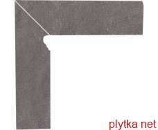 Плитка Клинкер TAURUS GRYS цоколь двухэлементный лестничный левый структурный 30x8,1x1,1 серый 300x81x0 матовая